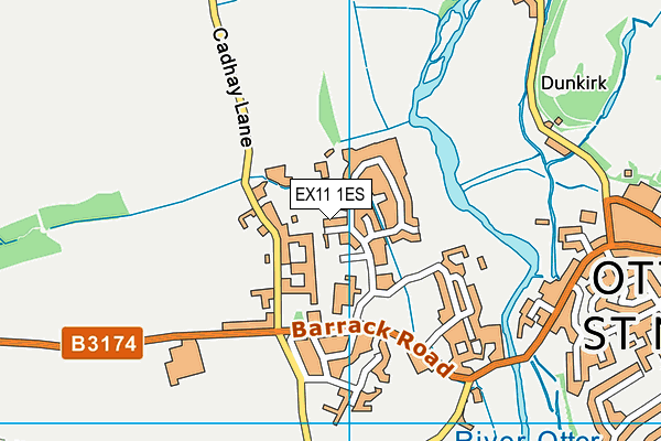 EX11 1ES map - OS VectorMap District (Ordnance Survey)