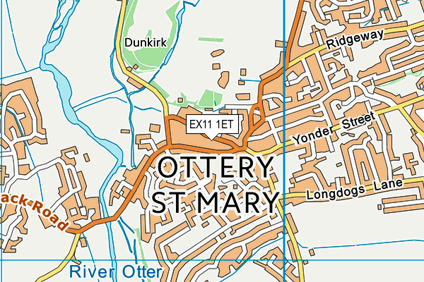 EX11 1ET map - OS VectorMap District (Ordnance Survey)