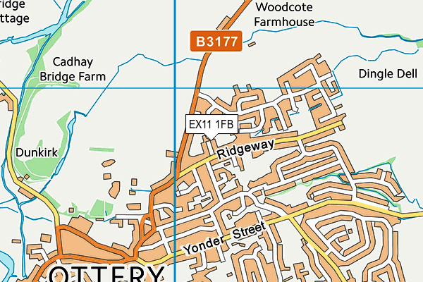 EX11 1FB map - OS VectorMap District (Ordnance Survey)