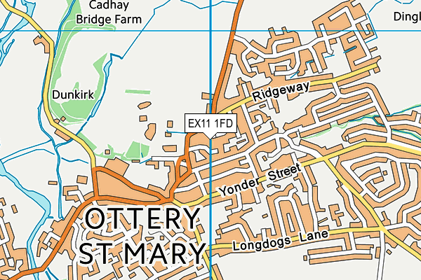 EX11 1FD map - OS VectorMap District (Ordnance Survey)