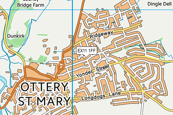 EX11 1FF map - OS VectorMap District (Ordnance Survey)