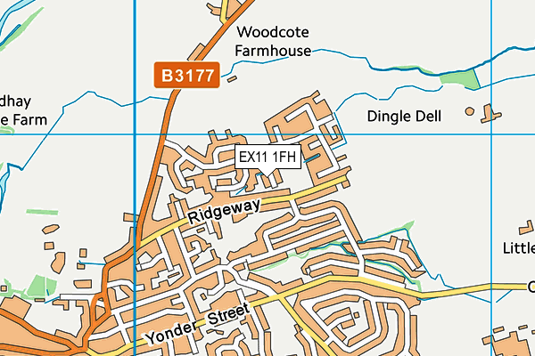 EX11 1FH map - OS VectorMap District (Ordnance Survey)