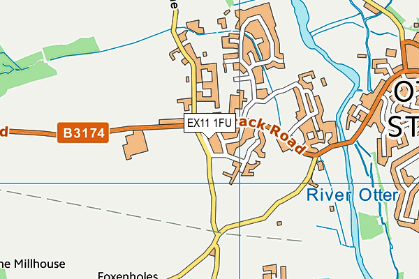 The Kings School Devon Sports Field map (EX11 1FU) - OS VectorMap District (Ordnance Survey)