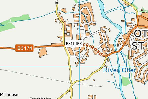 EX11 1FX map - OS VectorMap District (Ordnance Survey)