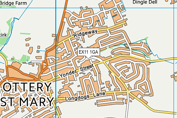 EX11 1GA map - OS VectorMap District (Ordnance Survey)