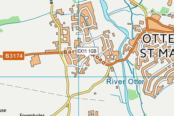 EX11 1GB map - OS VectorMap District (Ordnance Survey)