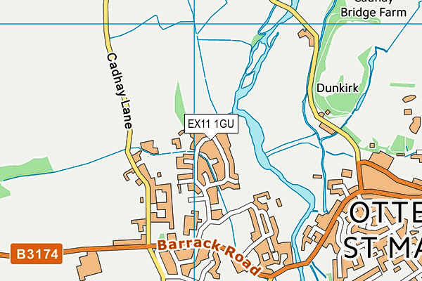 EX11 1GU map - OS VectorMap District (Ordnance Survey)