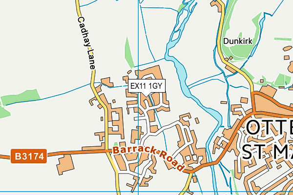 EX11 1GY map - OS VectorMap District (Ordnance Survey)