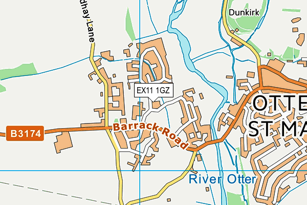 EX11 1GZ map - OS VectorMap District (Ordnance Survey)