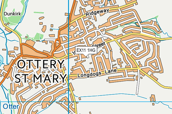 EX11 1HG map - OS VectorMap District (Ordnance Survey)