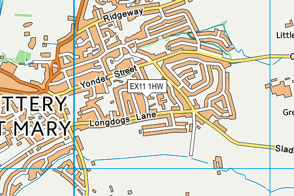 EX11 1HW map - OS VectorMap District (Ordnance Survey)