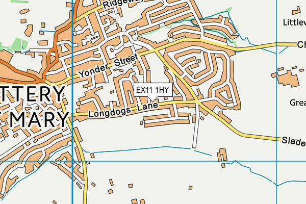 Ottery St Mary Primary School map (EX11 1HY) - OS VectorMap District (Ordnance Survey)