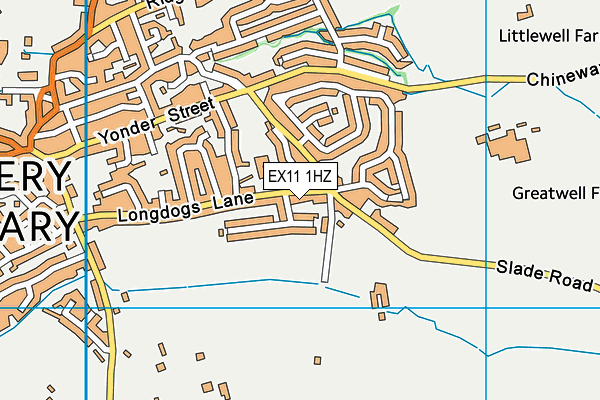 EX11 1HZ map - OS VectorMap District (Ordnance Survey)