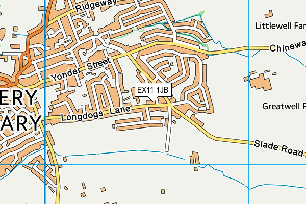 EX11 1JB map - OS VectorMap District (Ordnance Survey)