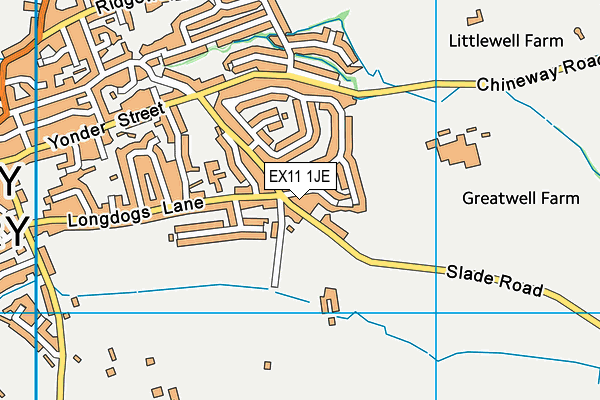 EX11 1JE map - OS VectorMap District (Ordnance Survey)