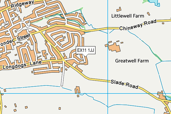 EX11 1JJ map - OS VectorMap District (Ordnance Survey)