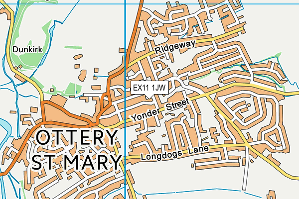 EX11 1JW map - OS VectorMap District (Ordnance Survey)
