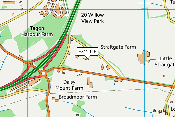 EX11 1LE map - OS VectorMap District (Ordnance Survey)