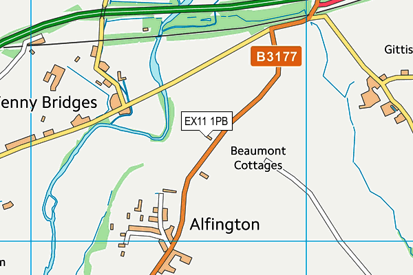 EX11 1PB map - OS VectorMap District (Ordnance Survey)