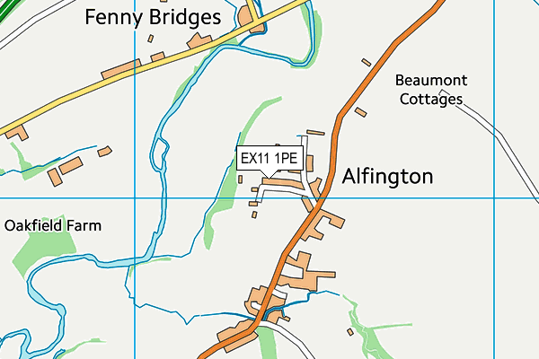 EX11 1PE map - OS VectorMap District (Ordnance Survey)