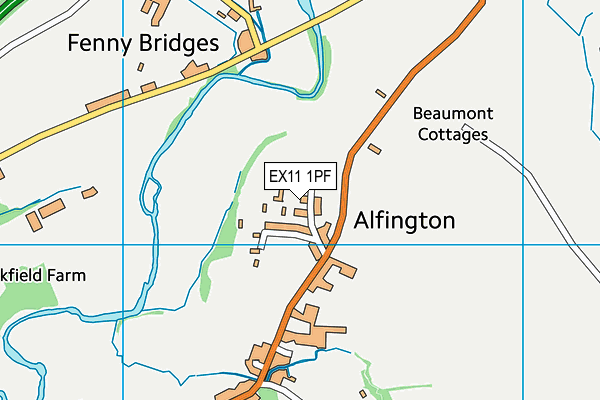 EX11 1PF map - OS VectorMap District (Ordnance Survey)