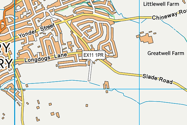 EX11 1PR map - OS VectorMap District (Ordnance Survey)