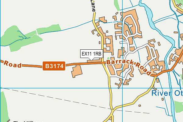 EX11 1RB map - OS VectorMap District (Ordnance Survey)