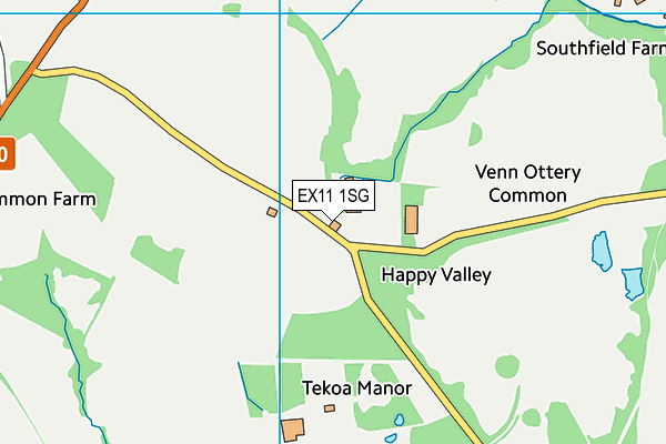 EX11 1SG map - OS VectorMap District (Ordnance Survey)