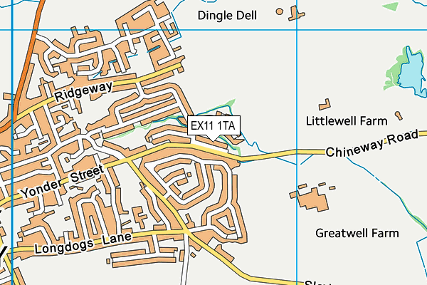 EX11 1TA map - OS VectorMap District (Ordnance Survey)