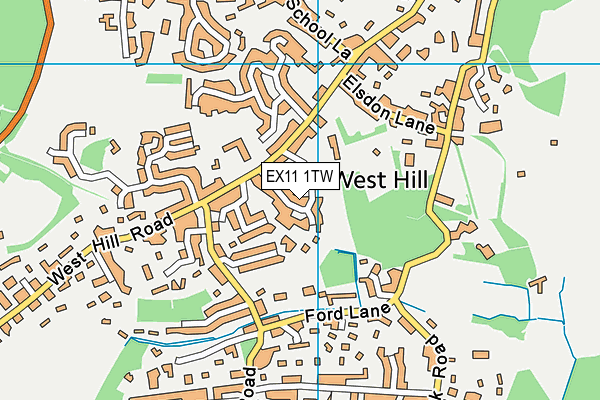 EX11 1TW map - OS VectorMap District (Ordnance Survey)