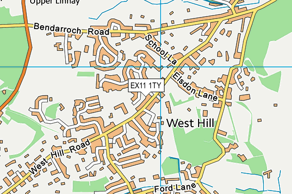EX11 1TY map - OS VectorMap District (Ordnance Survey)