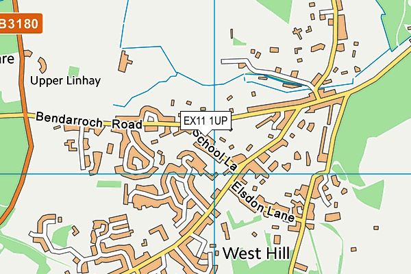 EX11 1UP map - OS VectorMap District (Ordnance Survey)