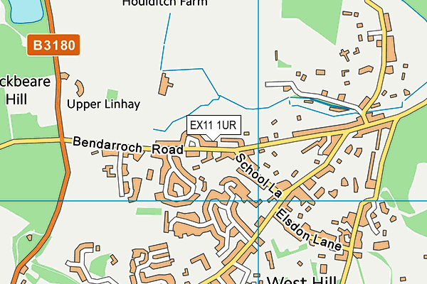 EX11 1UR map - OS VectorMap District (Ordnance Survey)