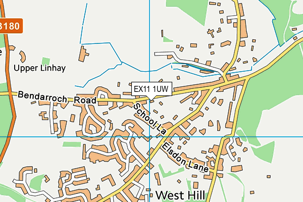 EX11 1UW map - OS VectorMap District (Ordnance Survey)
