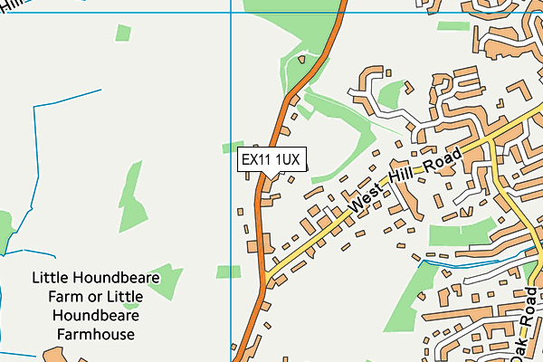 EX11 1UX map - OS VectorMap District (Ordnance Survey)