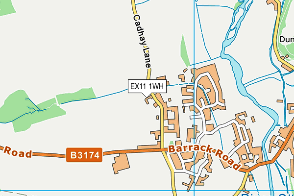 EX11 1WH map - OS VectorMap District (Ordnance Survey)