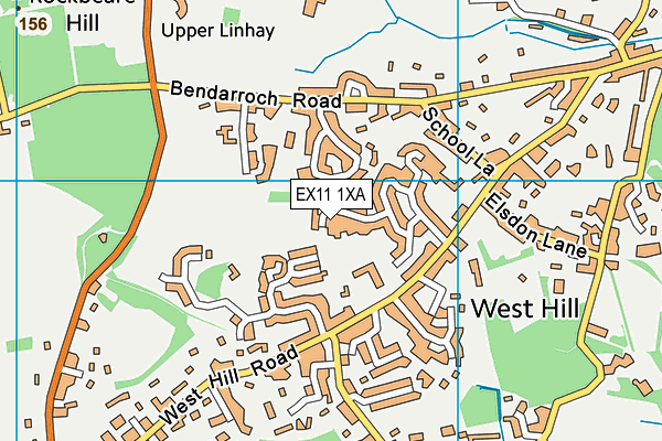 EX11 1XA map - OS VectorMap District (Ordnance Survey)