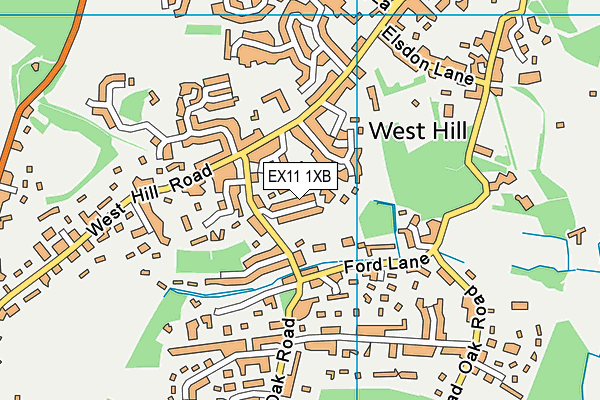 EX11 1XB map - OS VectorMap District (Ordnance Survey)