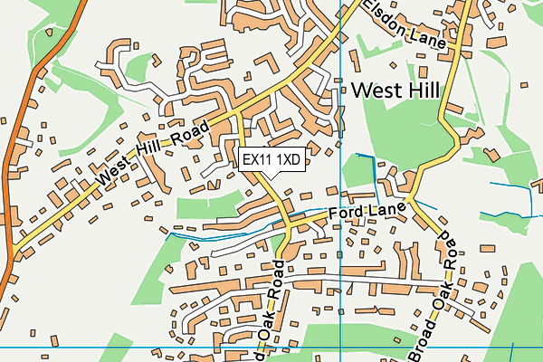 EX11 1XD map - OS VectorMap District (Ordnance Survey)