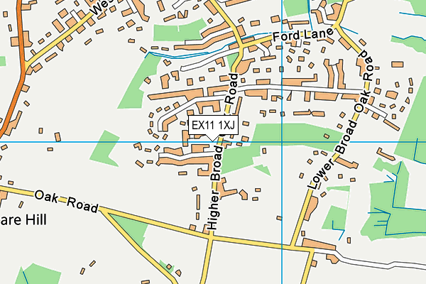 EX11 1XJ map - OS VectorMap District (Ordnance Survey)
