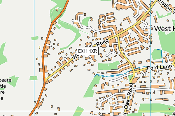 EX11 1XR map - OS VectorMap District (Ordnance Survey)