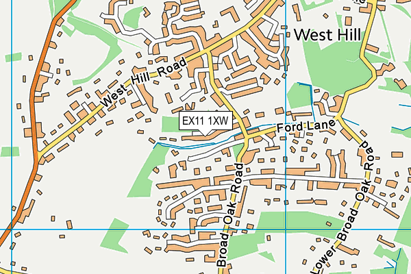 EX11 1XW map - OS VectorMap District (Ordnance Survey)