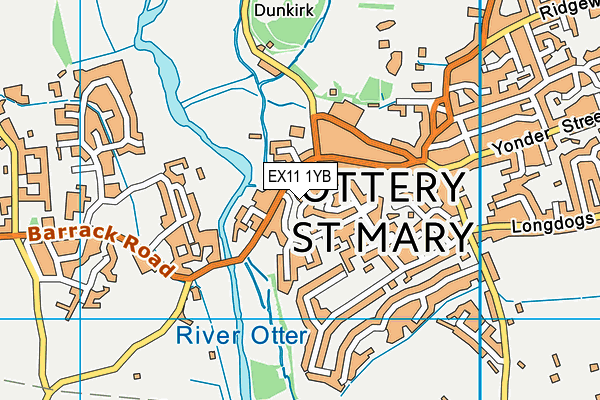 EX11 1YB map - OS VectorMap District (Ordnance Survey)