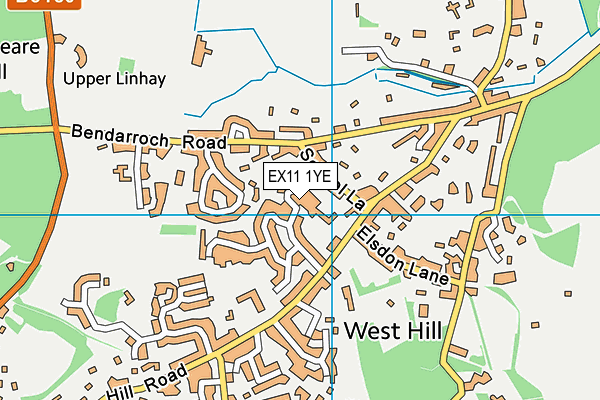 EX11 1YE map - OS VectorMap District (Ordnance Survey)