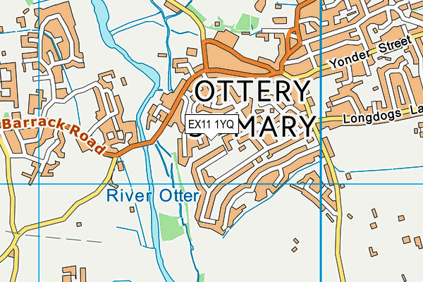 EX11 1YQ map - OS VectorMap District (Ordnance Survey)