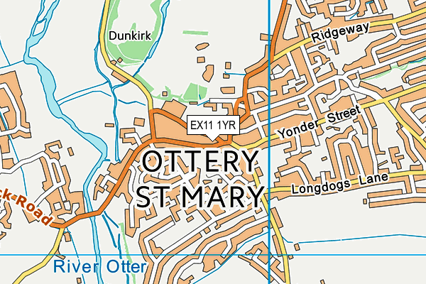 EX11 1YR map - OS VectorMap District (Ordnance Survey)