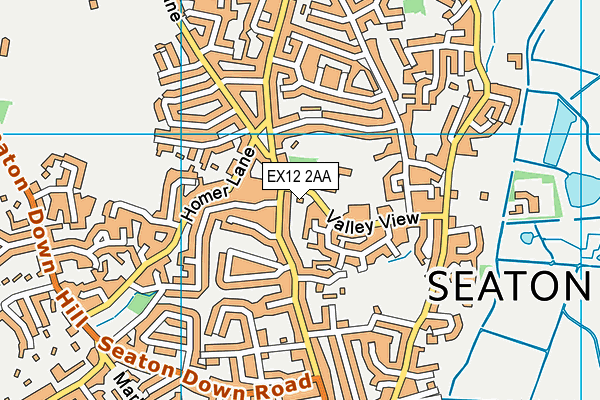 EX12 2AA map - OS VectorMap District (Ordnance Survey)