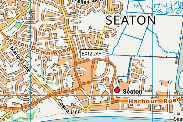 EX12 2AF map - OS VectorMap District (Ordnance Survey)