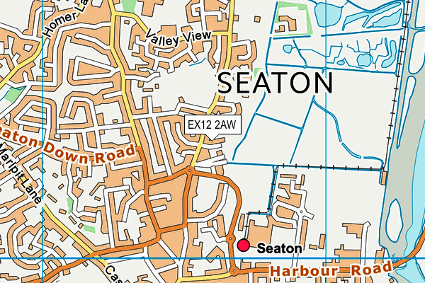 EX12 2AW map - OS VectorMap District (Ordnance Survey)