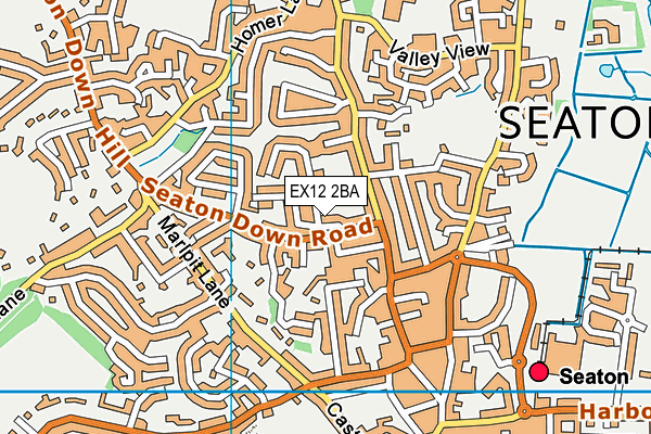 EX12 2BA map - OS VectorMap District (Ordnance Survey)